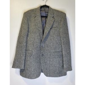 Alexandre London Harris Tweed Size UK 44 Gray Herringbone Blazer Wool Academia